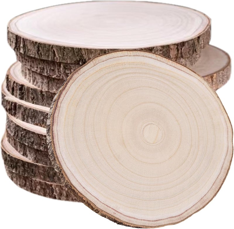 Ninekong 10 Pcs Natural Paulownia Wood Slices 11-12 Inches, for Centerpieces Table Decorations,Unfinished Rounds Wood for Crafts, for Rustic - Image 1
